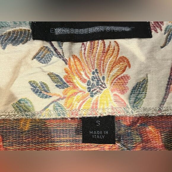 Express Design Studio Vintage Floral Printed Skirt Made in Italy Size S Cotton - Picture 5 of 9